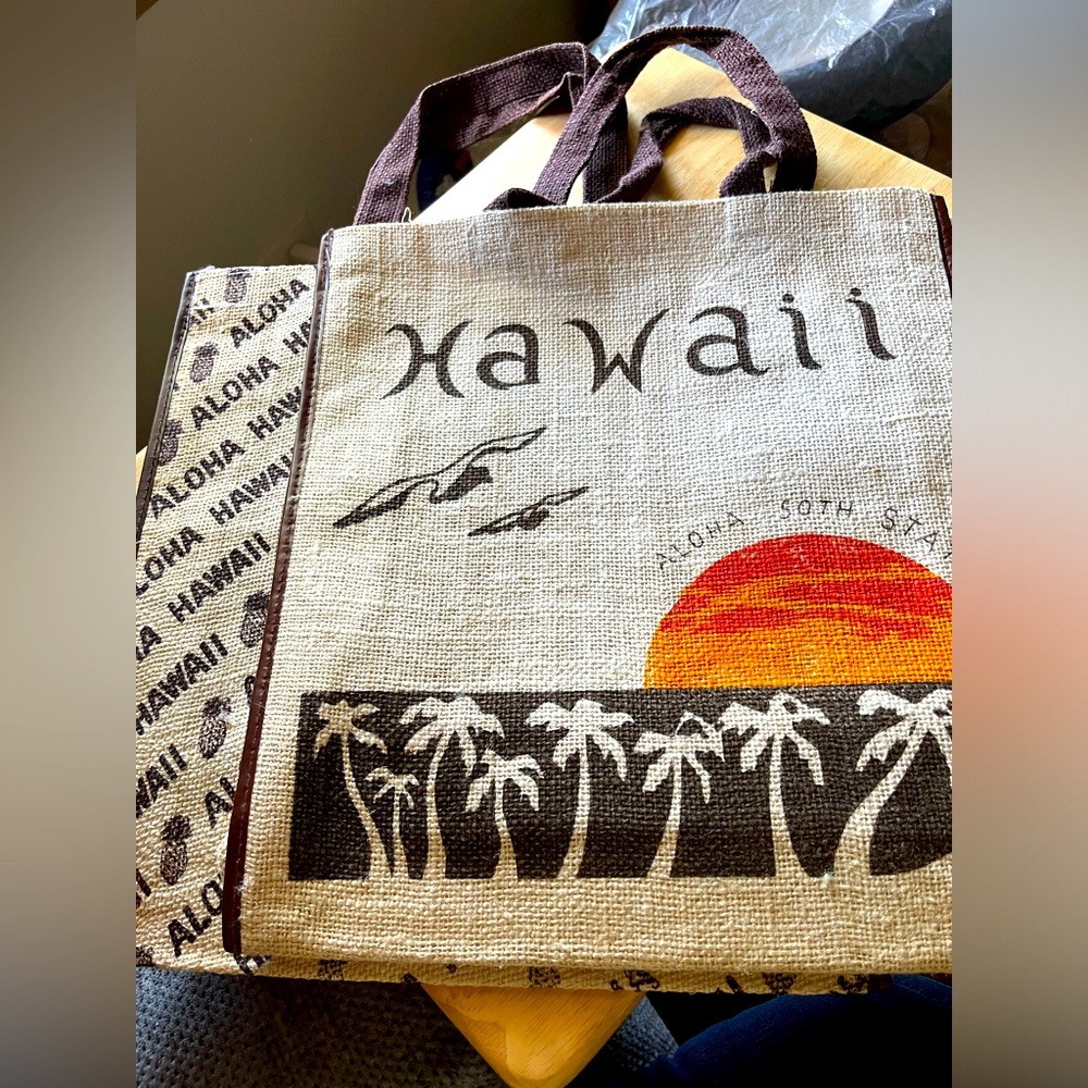 Vintage Hawaii Burlap Bags